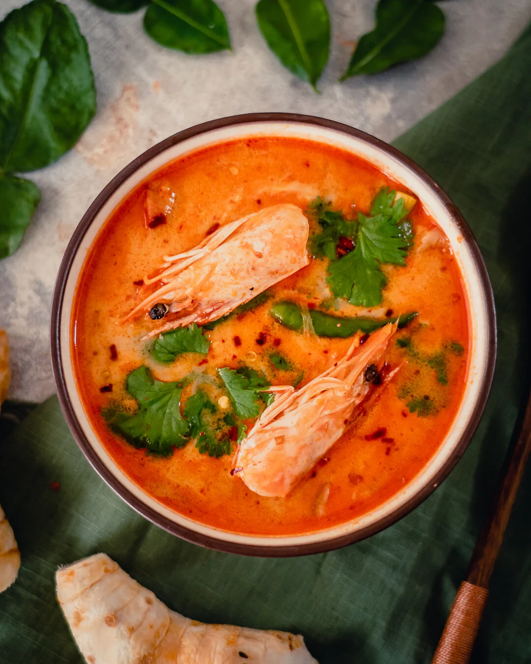 Tom Yum Goong Nam Khon | Thai Soup | Creamy Hot & Sour Soup with